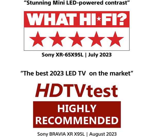 SONY BRAVIA XR-85X95LPU 85" Smart 4K Ultra HD HDR Mini LED TV with Google TV & Assistant