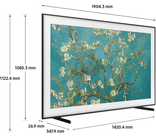 SAMSUNG The Frame Art Mode QE85LS03BGUXXU 85" Smart 4K Ultra HD HDR QLED TV with Bixby & Alexa