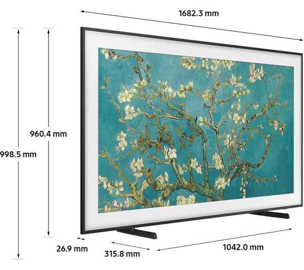 SAMSUNG The Frame Art Mode QE75LS03BGUXXU 75" Smart 4K Ultra HD HDR QLED TV with Bixby & Alexa