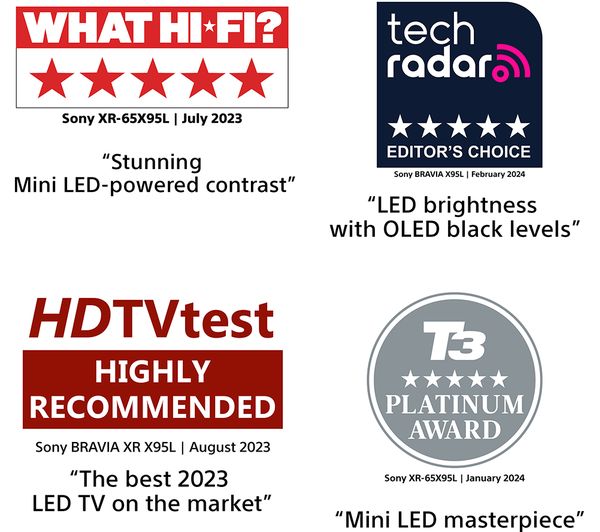 SONY BRAVIA XR-75X95LPU 75" Smart 4K Ultra HD HDR Mini LED TV with Google TV & Assistant