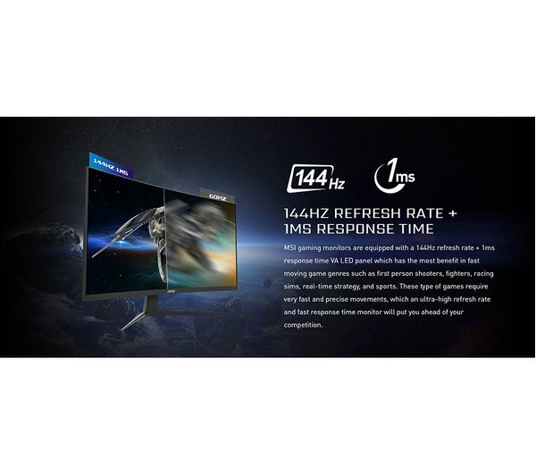 MSI G321CU 4K Ultra HD 32" Curved VA LCD Gaming Monitor - Black