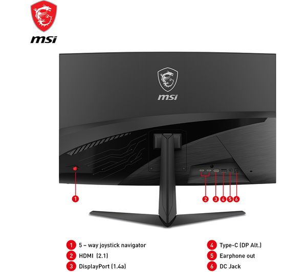 MSI G321CU 4K Ultra HD 32" Curved VA LCD Gaming Monitor - Black