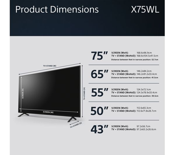 SONY BRAVIA KD-65X75WLU 65" Smart 4K Ultra HD HDR LED TV with Google TV & Assistant