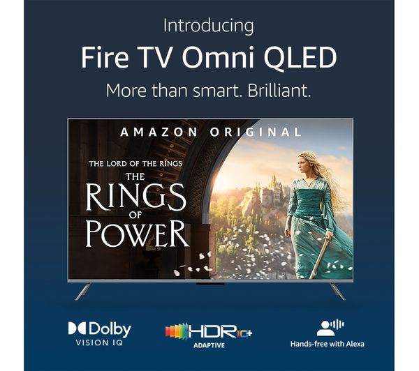AMAZON Omni QLED Series Fire TV QL65F601U 65" Smart 4K Ultra HD HDR TV with Amazon Alexa
