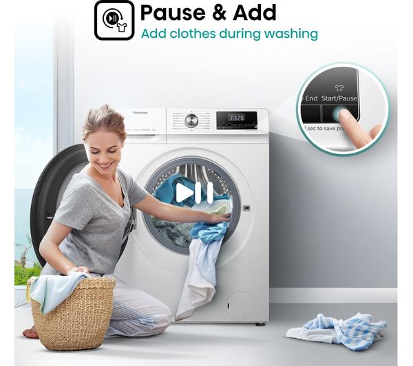 HISENSE 3 Series WFQA9014EVJM 9 kg 1400 rpm Washing Machine - White