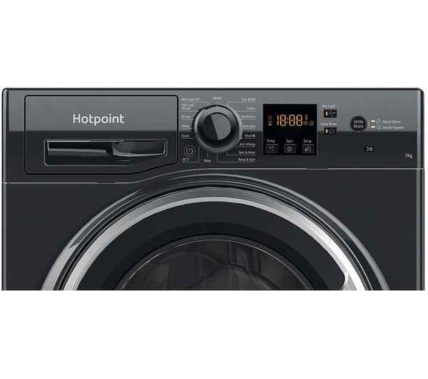 HOTPOINT NSWM 743U BS 7 kg 1400 Spin Washing Machine - Black