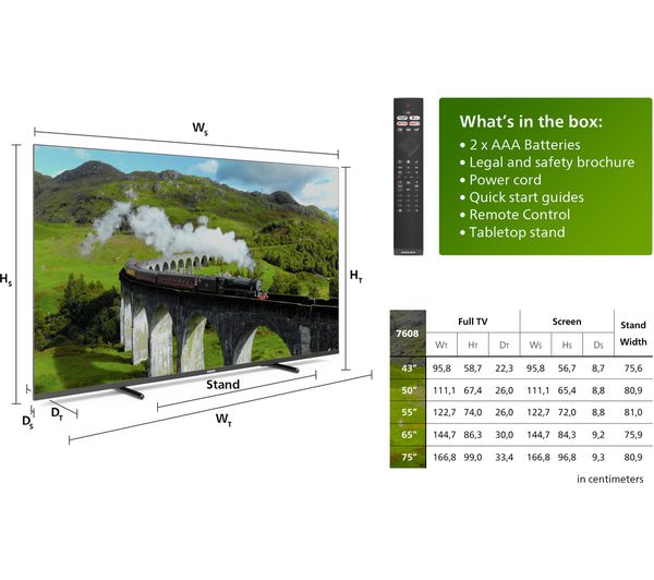 PHILIPS 50PUS7608 12 50" 4K Ultra HD HDR LED TV
