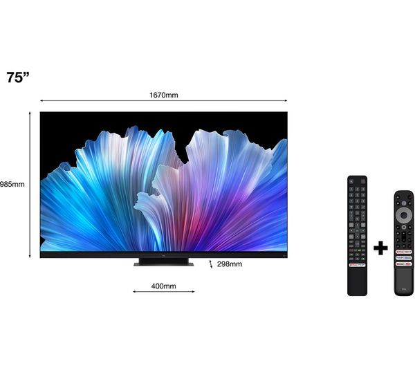 TCL 75C935K 75" Smart 4K Ultra HD HDR Mini LED QLED TV with Google Assistant