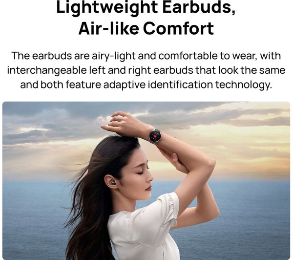 HUAWEI Watch Buds Smartwatch with Built-in Wireless Bluetooth Noise-Cancelling Earbuds - Black