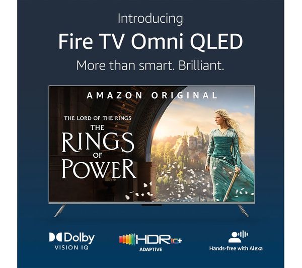 AMAZON Omni QLED Series Fire TV QL50F601U 50" Smart 4K Ultra HD HDR TV with Amazon Alexa