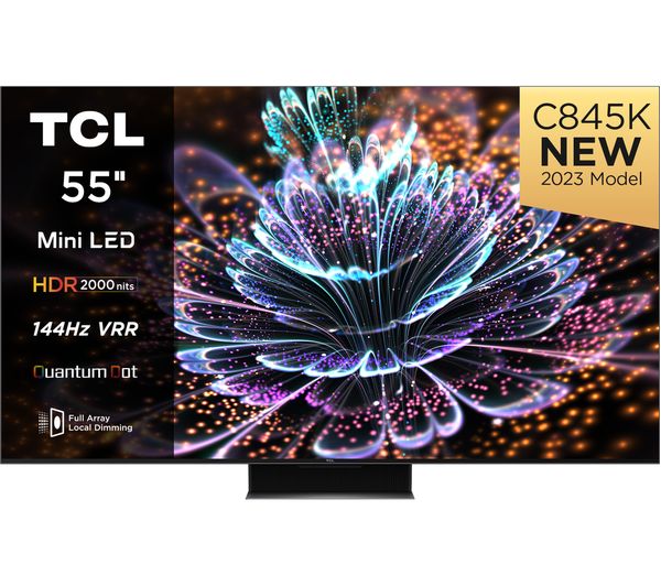 TCL 55C845K 55" Smart 4K Ultra HD HDR Mini LED QLED TV with Google Assistant