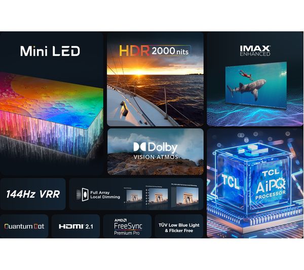 TCL 55C845K 55" Smart 4K Ultra HD HDR Mini LED QLED TV with Google Assistant