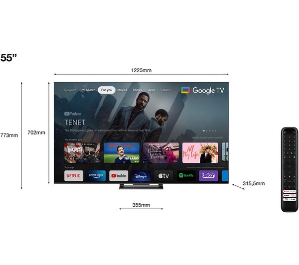 TCL 55C745K 55" Smart 4K Ultra HD HDR QLED TV with Google Assistant