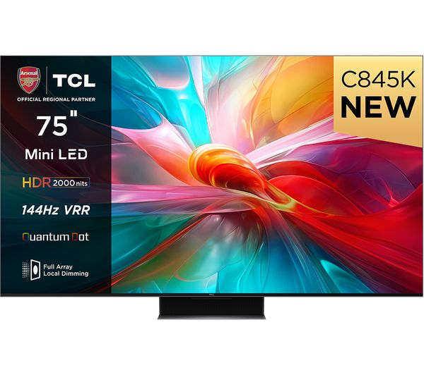 TCL 75C845K 75" Smart 4K Ultra HD HDR Mini LED QLED TV with Google Assistant