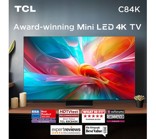 TCL 75C845K 75" Smart 4K Ultra HD HDR Mini LED QLED TV with Google Assistant