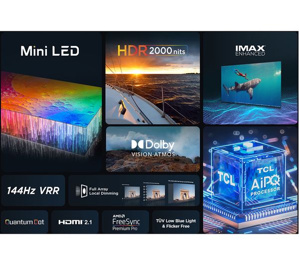 TCL 75C845K 75" Smart 4K Ultra HD HDR Mini LED QLED TV with Google Assistant