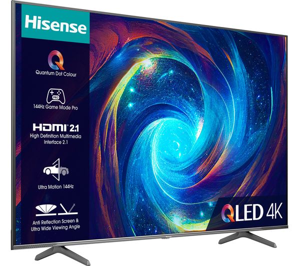 HISENSE 75E7KQTUK PRO 75" Smart 4K Ultra HD HDR QLED TV with Amazon Alexa