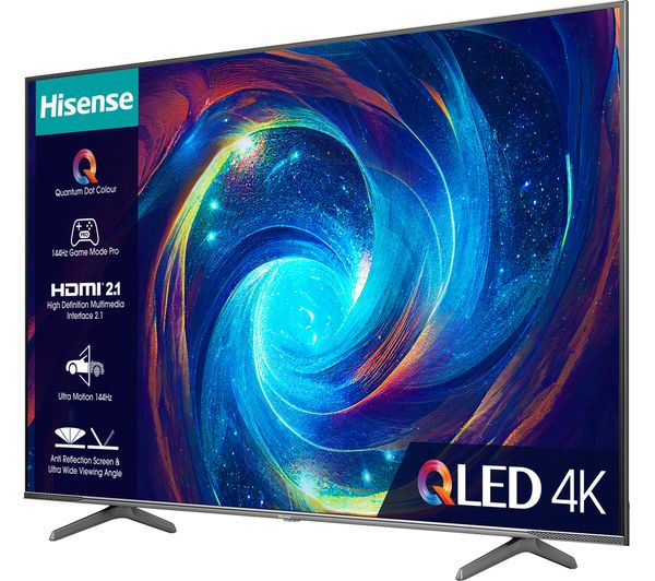 HISENSE 75E7KQTUK PRO 75" Smart 4K Ultra HD HDR QLED TV with Amazon Alexa