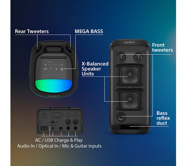 SONY XV800 Bluetooth Megasound Party Speaker - Black