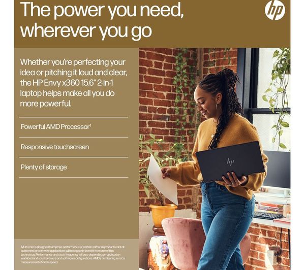 HP ENVY x360 15.6" 2 in 1 Laptop - AMD Ryzen 5 512 GB SSD Black