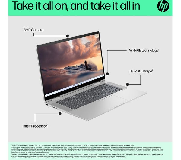 HP ENVY x360 15-fe0550sa 15.6" 2 in 1 Laptop - Intel® Core™ i5 512 GB SSD Silver