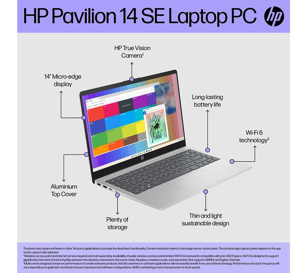 HP Pavilion SE 14" Laptop - Intel® N200 128 GB SSD Silver