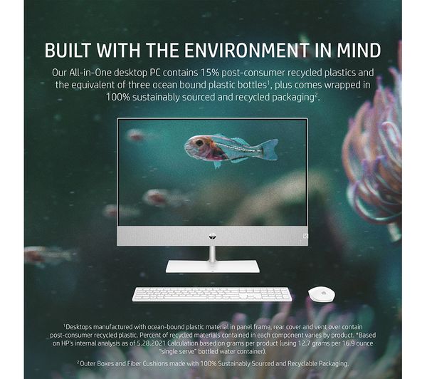 HP Pavilion 24-ca2005na 23.8" All-in-One PC - Intel® Core™ i7 512 GB SSD White