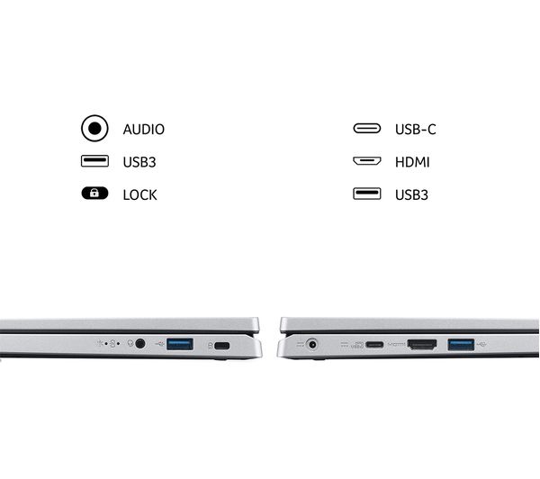 ACER Aspire 3 Spin 14" 2 in 1 Laptop - Intel® Core™ i3 256 GB SSD Silver