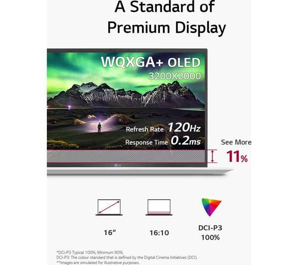 LG gram Style OLED 16Z90RS-K.AD77A1 16" Laptop - Intel® Core™ i7 1 TB SSD White