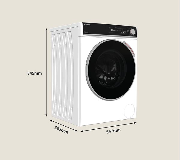 SHARP ES-NFH014CWNA-EN 10 kg 1330 Spin Washing Machine - White