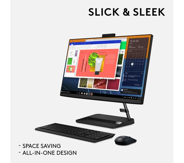 LENOVO IdeaCentre AIO 3 23.8" All-in-One PC - Intel® Pentium® Gold 256 GB SSD Black