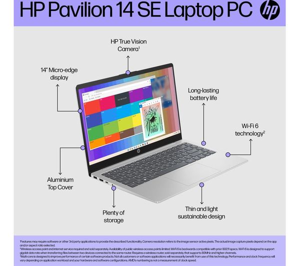 HP Pavilion SE 14-ep0520sa 14" Laptop - Intel® Core™ i7 512 GB SSD Silver