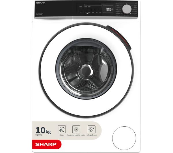 SHARP ES-NFB014DWNA-EN 10 kg 1400 Spin Washing Machine - White