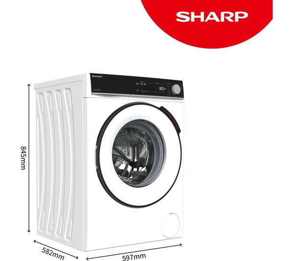 SHARP ES-NFB014DWNA-EN 10 kg 1400 Spin Washing Machine - White