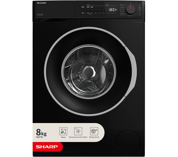SHARP ES-NFB814BBNA-EN 8 kg 1400 Spin Washing Machine - Black