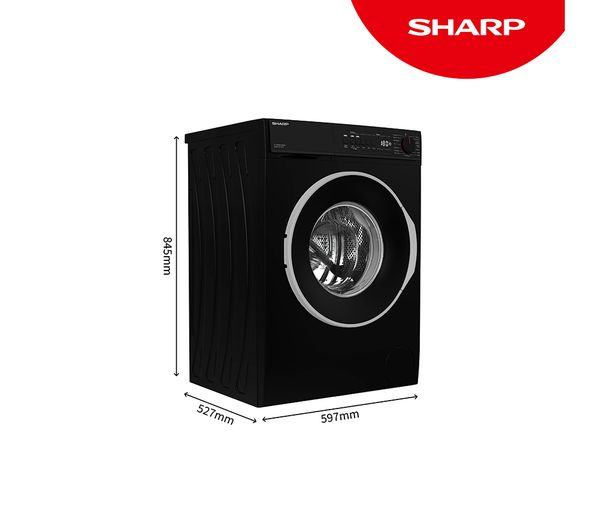 SHARP ES-NFB814BBNA-EN 8 kg 1400 Spin Washing Machine - Black