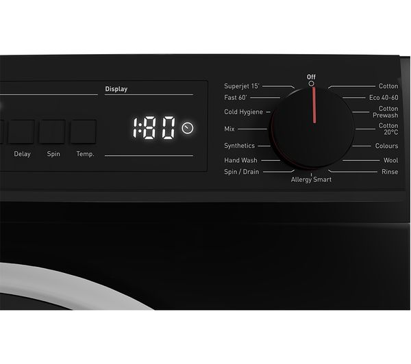 SHARP ES-NFB814BBNA-EN 8 kg 1400 Spin Washing Machine - Black