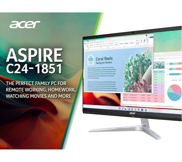 ACER Aspire C24-1851 23.8" All-in-One PC - Intel® Core™ i7 1 TB SSD Black