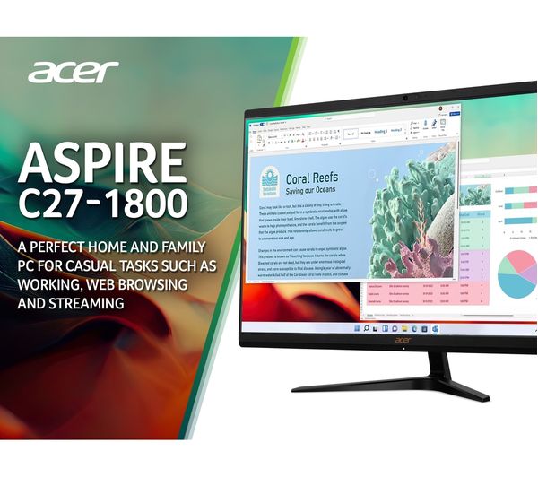 ACER Aspire C27-1800 27" All-in-One PC - Intel® Core™ i5 512 GB SSD Black