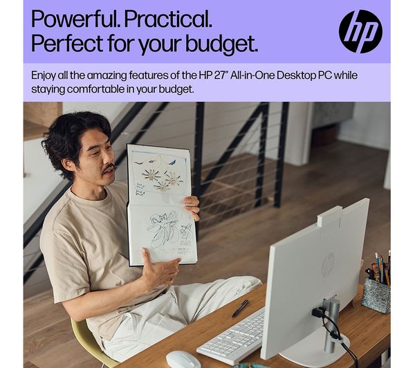HP 27-cr0024na 27" All-in-One PC - Intel® Core™ i7 512 GB SSD White