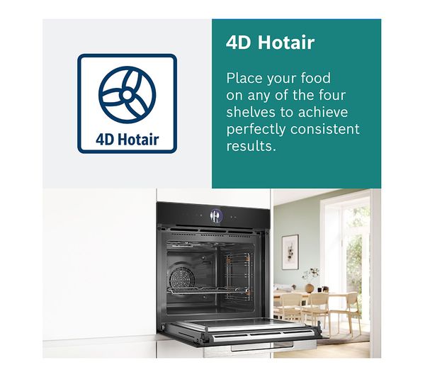 BOSCH Series 8 HSG7364B1B Electric Steam Smart Oven - Black