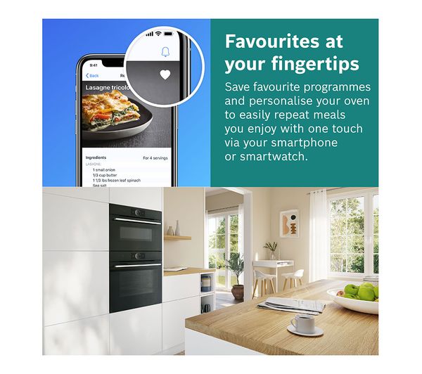 BOSCH Series 8 HSG7364B1B Electric Steam Smart Oven - Black