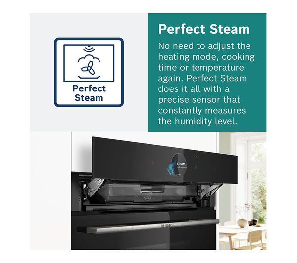 BOSCH Series 8 HSG7364B1B Electric Steam Smart Oven - Black
