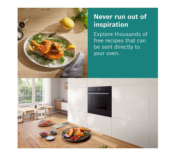 BOSCH Series 8 HSG7364B1B Electric Steam Smart Oven - Black