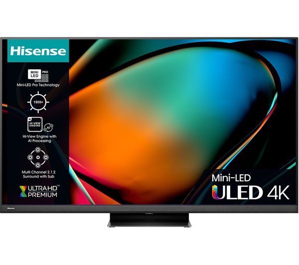 HISENSE 55U8KQTUK 55" Smart 4K Ultra HD HDR Mini-LED TV with Amazon Alexa