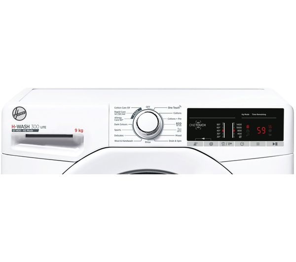 HOOVER H-WASH 300 LITE H3W 49TA4 1-80 NFC 9 kg 1400 Spin Washing Machine - White