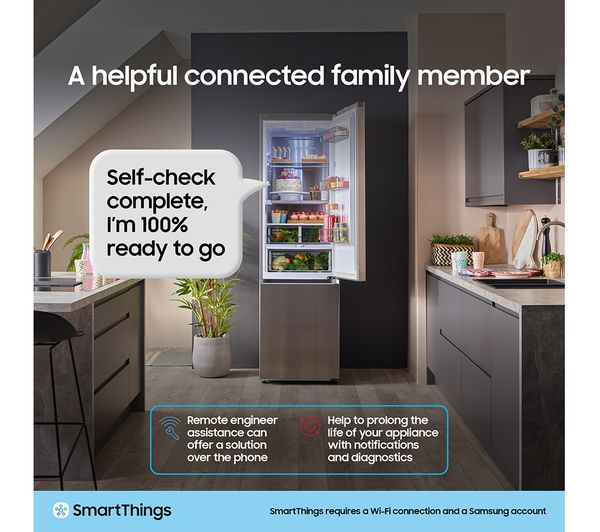 SAMSUNG Series 5 SpaceMax RB38C606DS9 EU Smart 70 30 Fridge Freezer - Matte Stainless