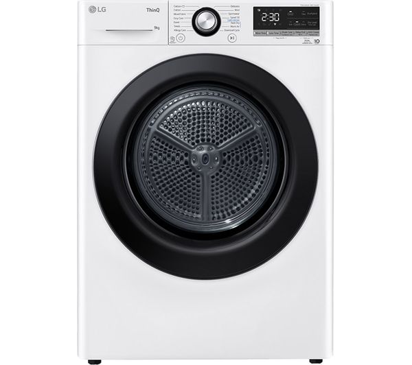 LG Dual Dry FDV309WN WiFi-enabled 9 kg Heat Pump Tumble Dryer - White