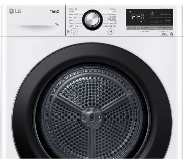 LG Dual Dry FDV309WN WiFi-enabled 9 kg Heat Pump Tumble Dryer - White