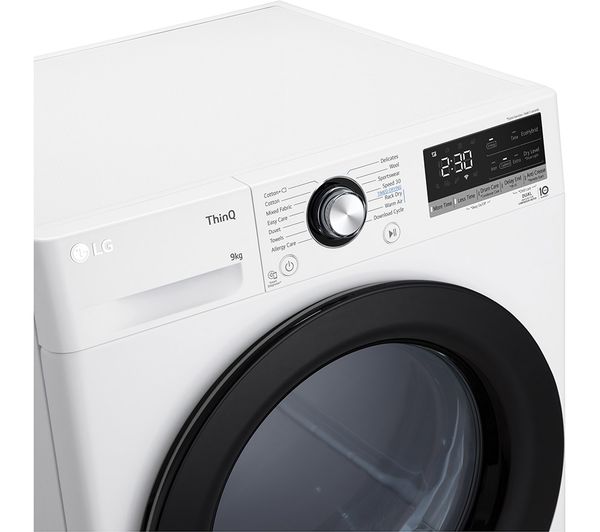 LG Dual Dry FDV309WN WiFi-enabled 9 kg Heat Pump Tumble Dryer - White